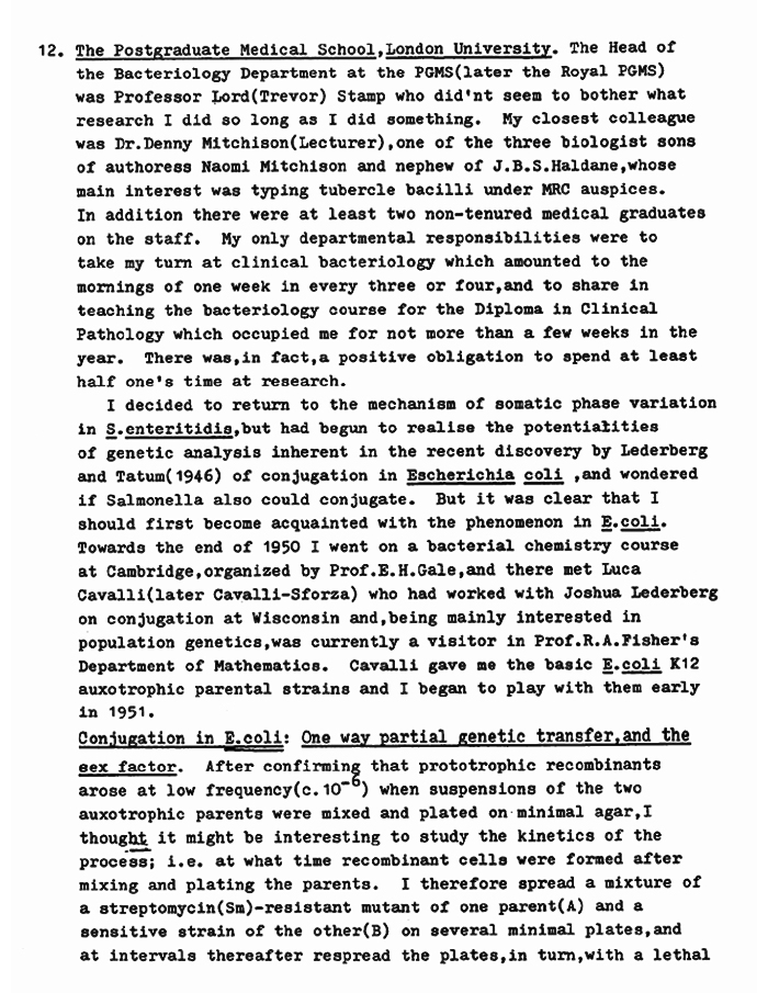 NLM pirated bbgbow A viewpoint of Aspects of a History of Genetics by William Hayes (pp 16-26, JL no longer researcher on p23) p16